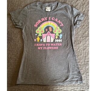 Nintendo Sorry I Can't Water My‎ Flowers Graphic Tee Shirt Novelty Casual Top